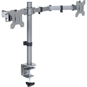 Etokfoks 13 in. x 30 in. Heavy-Duty Dual Monitor Desk Mount with 22 lbs. Per Arm and 360° Rotation Height Adjustment in Gray Image