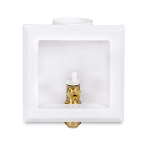 The Plumber's Choice 1/2 in. Push-Fit Icemaker Outlet Box with Valve, White ABS Brass (Single) Image