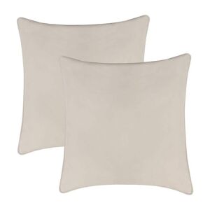 A1 Home Collections A1HC Cream Velvet Decorative Pillow Cover (Pack of 2) 18 in. x 18 in. Hidden YKK Zipper, Throw Pillow Covers Only Image