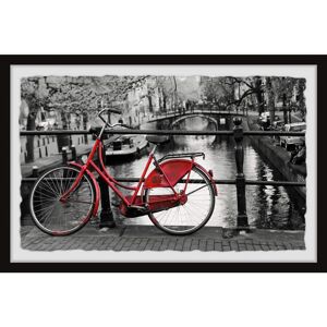 Red Bicycle on the Bridge by Marmont Hill Framed Architecture Art Print 30 in. x 45 in. Image