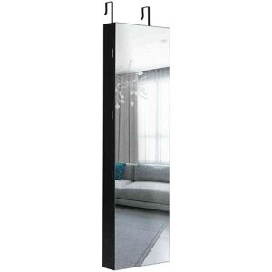 Boyel Living Brown 14 in. Wall and Door Mounted Mirrored Jewelry Armoire with Lights Image