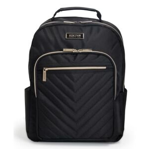 KENNETH COLE REACTION Chelsea Women's Chevron Quilted 15 in. Laptop and Tablet Black Backpack Image