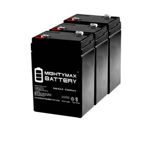 MIGHTY MAX BATTERY 6V 4.5AH SLA Battery Replacement for ExpertPower EXP645 - 3 Pack Image