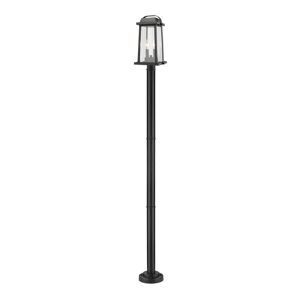 Millworks 88.75 in. 2 Light Black Aluminum Hardwired Outdoor Weather Resistant Post Light Set with No Bulbs Included Image