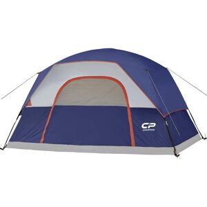 8 Person Camping Tents, Weatherproof Family Dome Tent with Rainfly, Large Mesh Windows, Wider Door in Navy Blue Image