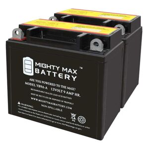 MIGHTY MAX BATTERY YB9A-A 12V 9AH Replacement Battery compatible with Honda ATC 125 M CB9A-A 1985 - 2 Pack Image