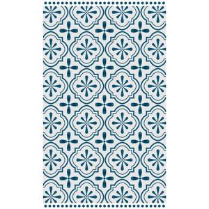 smart tiles Decorative Blue and Cream 20 in. x 34 in. Laminated Kitchen Mat Image