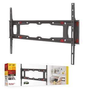 Point of View Barkan 29" to 75" Fixed No Stud Flat / Curved TV Wall Mount for Drywall, Black, No Drill, Very Low Profile Image