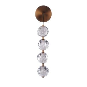 CRAFTMADE Jackie Single Light Satin Brass Finish with 4 Dimmable LED Clear Acrylic Linked Globes Wall Sconce Image