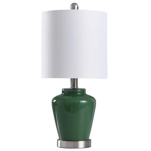 StyleCraft Ginger 18.5 in. Green, Brushed Steel Accent Table Lamp Image
