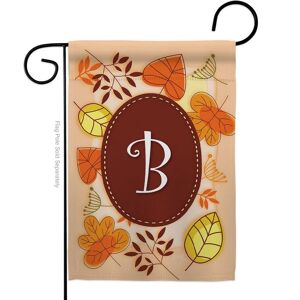 Breeze Decor 13 in. x 18.5 in. Autumn B Initial Garden Flag Double-Sided Fall Decorative Vertical Flags Image