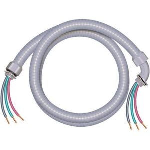 Southwire 3/4 in. x 6 ft. 8/2 Ultra-Whip Liquidtight Flexible Non-Metallic PVC Conduit Cable Whip Image