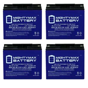 MIGHTY MAX BATTERY 12V 18AH GEL Replacement Battery for AGM SLA1116 - 4 Pack Image