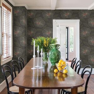 A-Street Prints 56.4 sq. ft. Mythic Grey Floral Image