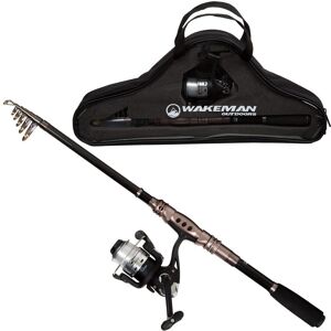 Wakeman Outdoors Ultra Series Carbon Fiber and Steel Telescopic Spinning Combo in Black and Silver Image