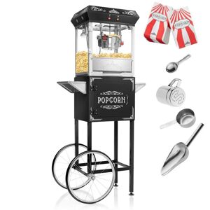 Olde Midway 640 W 4 oz. Black Vintage Style Popcorn Machine with Cart Image