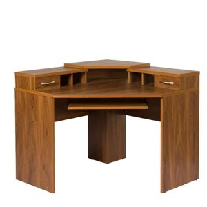OS Home and Office Furniture Corner Desk with Monitor Platform, Keyboard Shelf and 2-Drawers Image