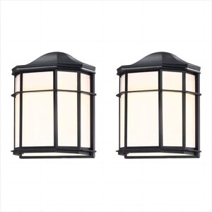 9.8 in. Retro Textured Black Outdoor Hardwired Wall Lantern Scone (2-Pack) Image