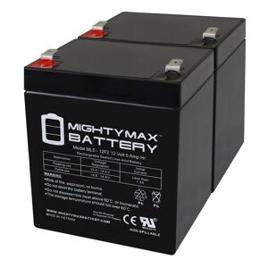 MIGHTY MAX BATTERY 12V 5Ah F2 SLA Replacement Battery for CSB GP1245F2, GP 1245 F2 - 2 Pack Image