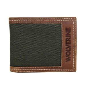 Wolverine Oil Tan Leather and Canvas Bifold Wallet in Brown/Olive Image