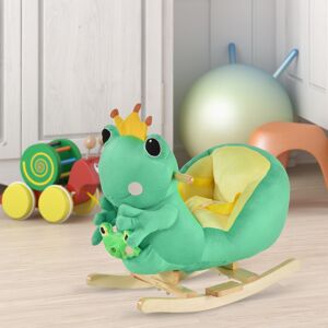 Qaba Green Frog Rocking Horse Toy for Kids 18-36 Months Fun Music Seat Belt & Soft Plush Hand Puppet Perfect Toddler Ride-On Rocker   Aosom.com Image 2