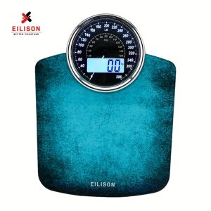 Temu Eilison Highly Advance 2-in-1 Digital & Analog Weighing Scale For Body Weight-400lbs, 4 High Precison Gx Sensor Accurate, Thick Tempered Glass, Extra Large Display (blue) Image