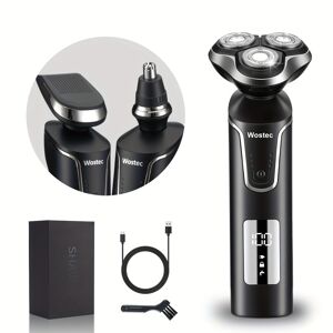 Temu Rechargeable Waterproof Electric Shaver Razor For Men With Nose And Sideburn Trimmers - Achieve A Smooth And Clean Shave, Gifts For Men, Father's Day Gift Image
