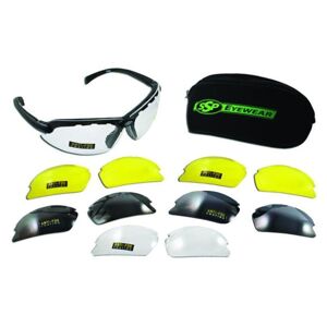 SSP Eyewear Top Focal Shooting Glasses Premier Kit, 1.00, Matte Black Frame, Amber, Clear, and Smoked Lenses, TF100 PREMIER KIT Image