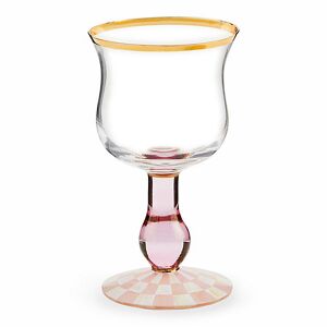 MacKenzie-Childs Rosy Check Wine Glass Image