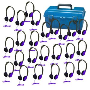 Hamilton Buhl Lab Pack w/24x HA2 Personal On-Ear Headphones & Carry Case, Purple Image